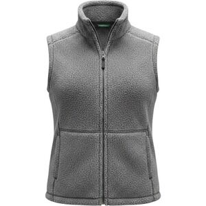 Stillwater Supply Co Womens Fleece Vest Gray Full Zip Mock Neck Small RN 87705